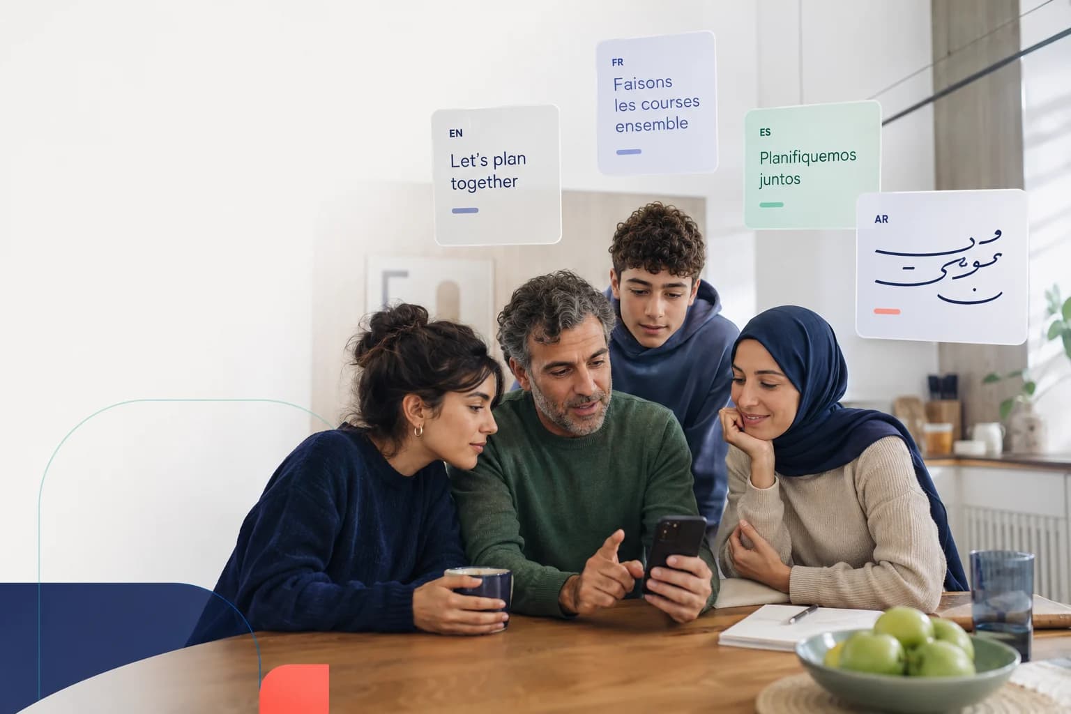 A multilingual family using SpesApp together at home